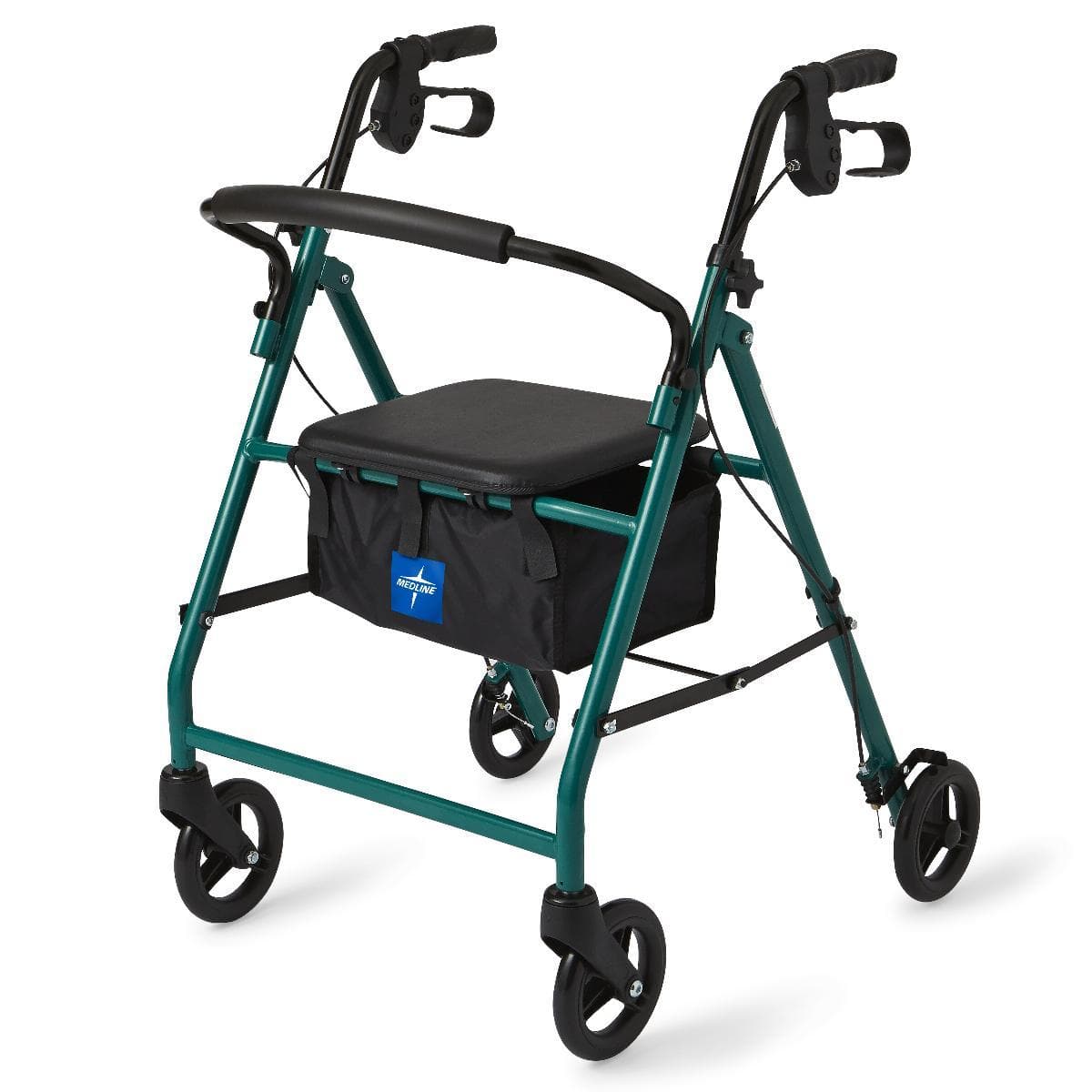 Medline Standard Steel Folding Rollator Adult Rolling Walker - Senior.com Rollators